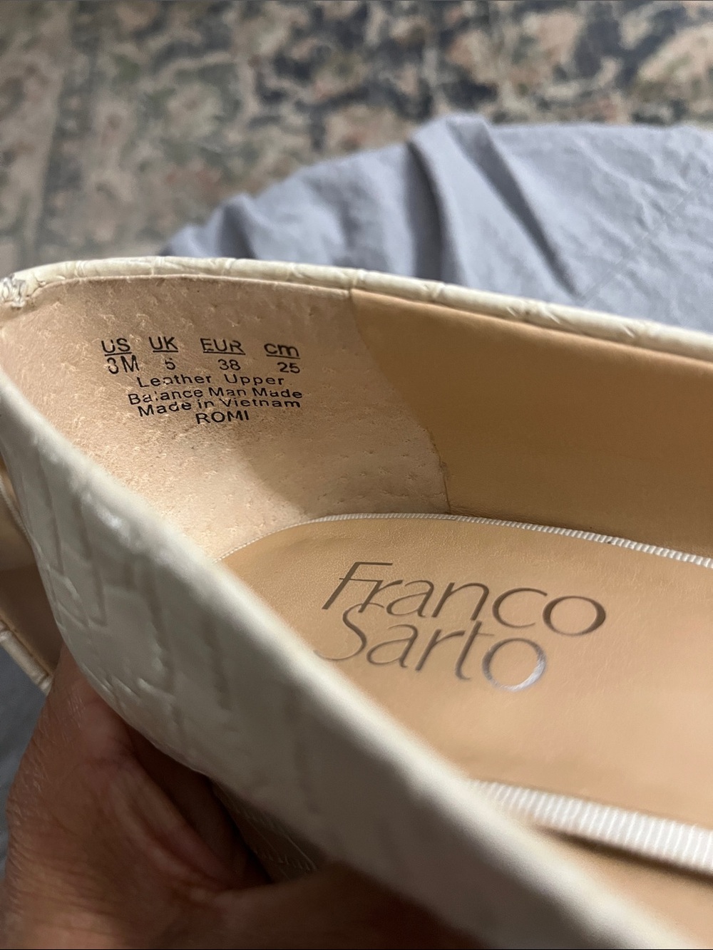 Franco Sarto Leather Croc-Embossed Shoes - Picture 7 of 12